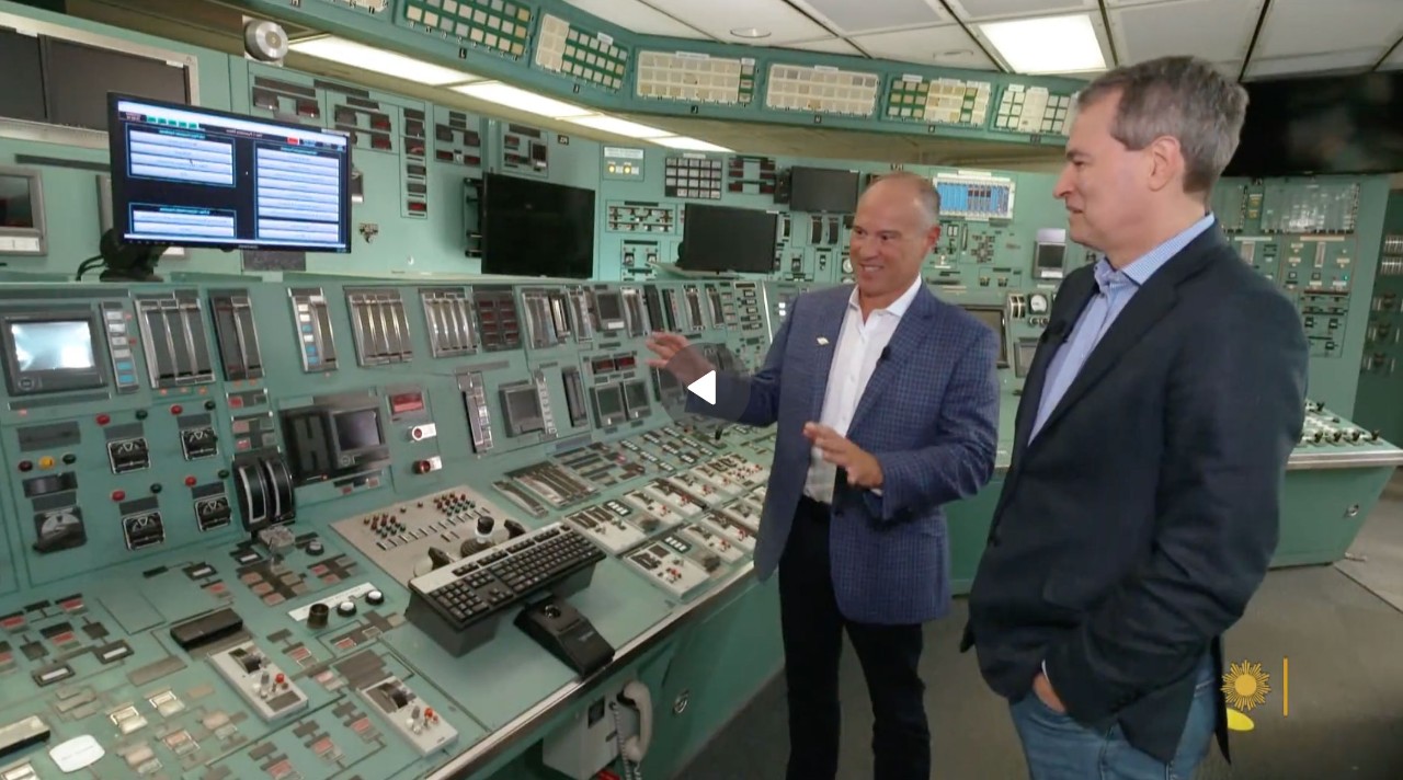 Constellation CEO Joe Dominguez tours Crane Clean Energy Center with CBS News