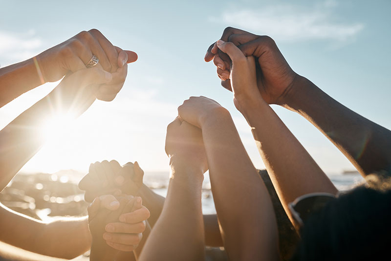 Group holding hands
