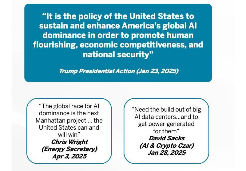 It is the policy of the United States to sustain and enhance America’s global AI dominance in order to promote human flourishing, economic competitiveness, and national security” Trump Presidential Action
