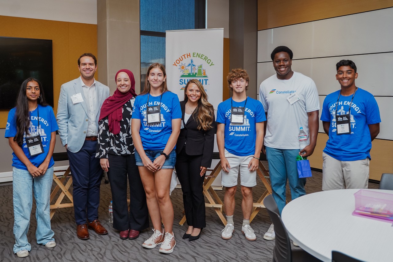 youth energy summit panel of students and constellation employees
