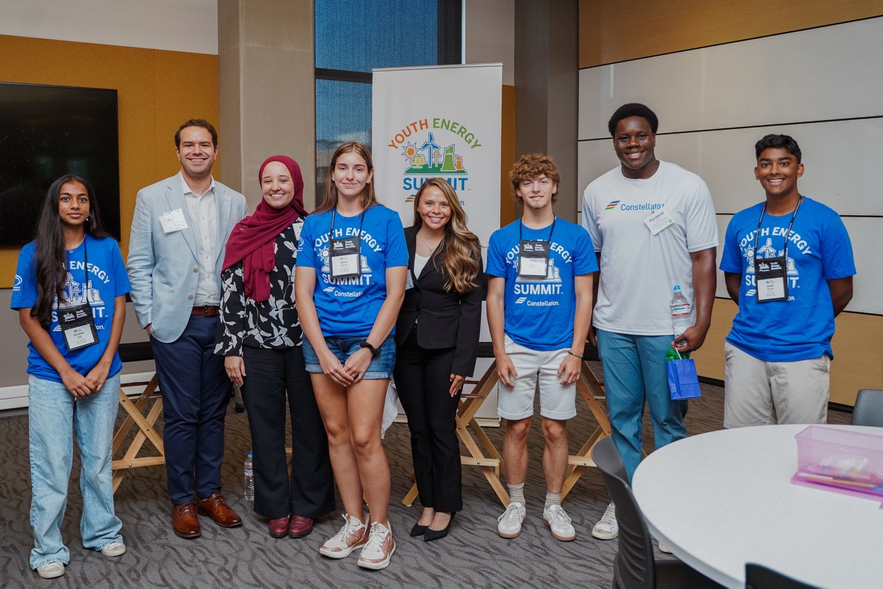 youth energy summit panel of students and constellation employees