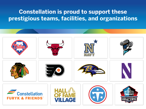 logos of teams to which Constellation provides support