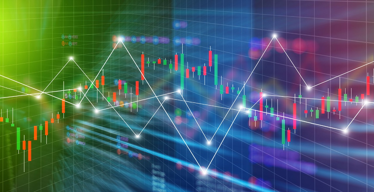 World economics graph chart background