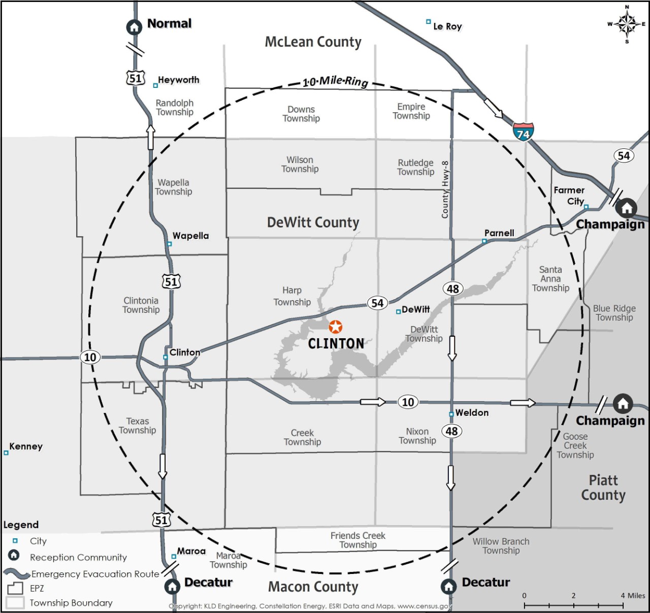 Clinton Evacuation Map