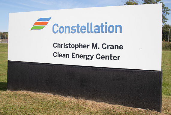 Crane clean energy center photo sign