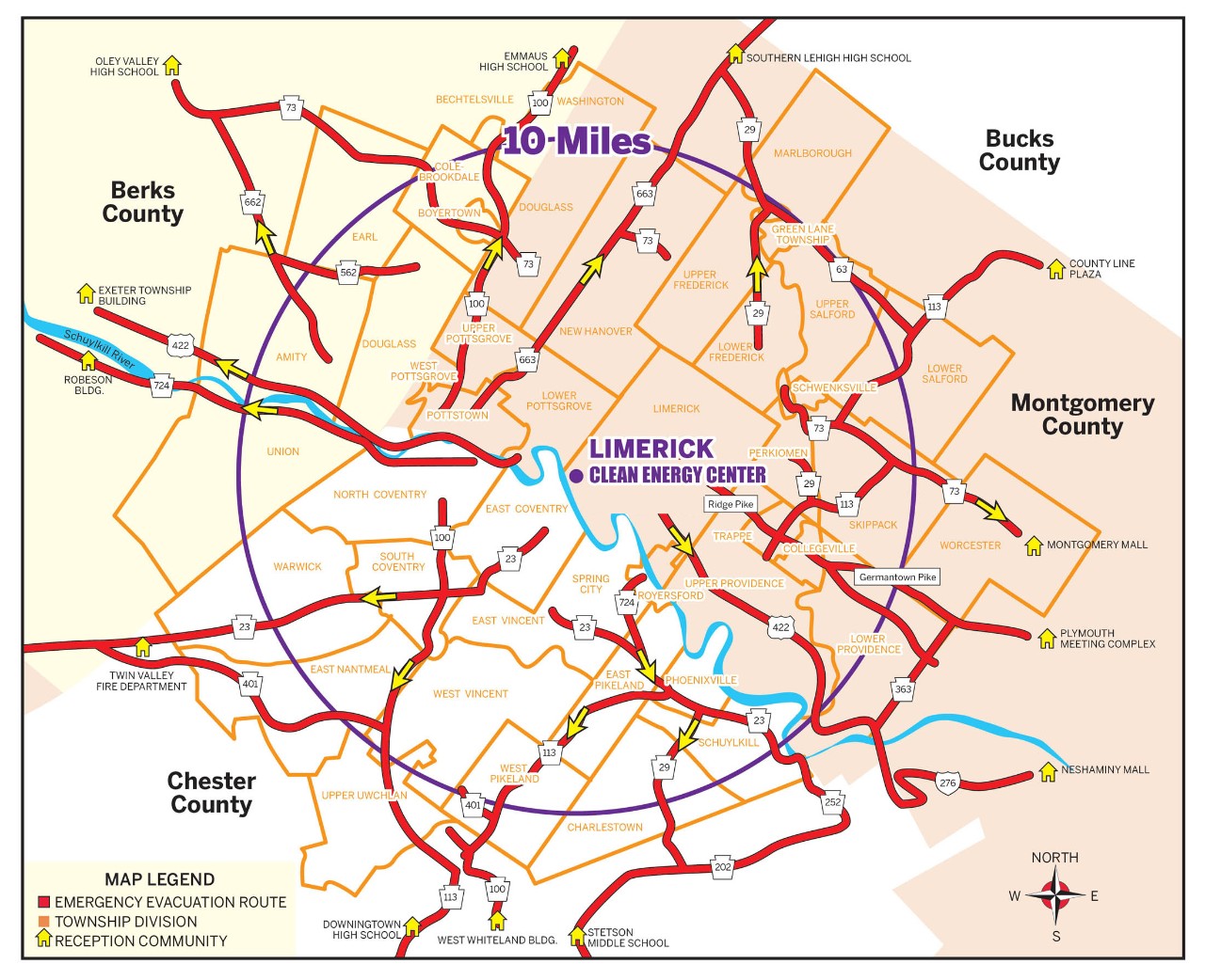 LIMERICK CLEAN ENERGY CENTER Evacuation Map