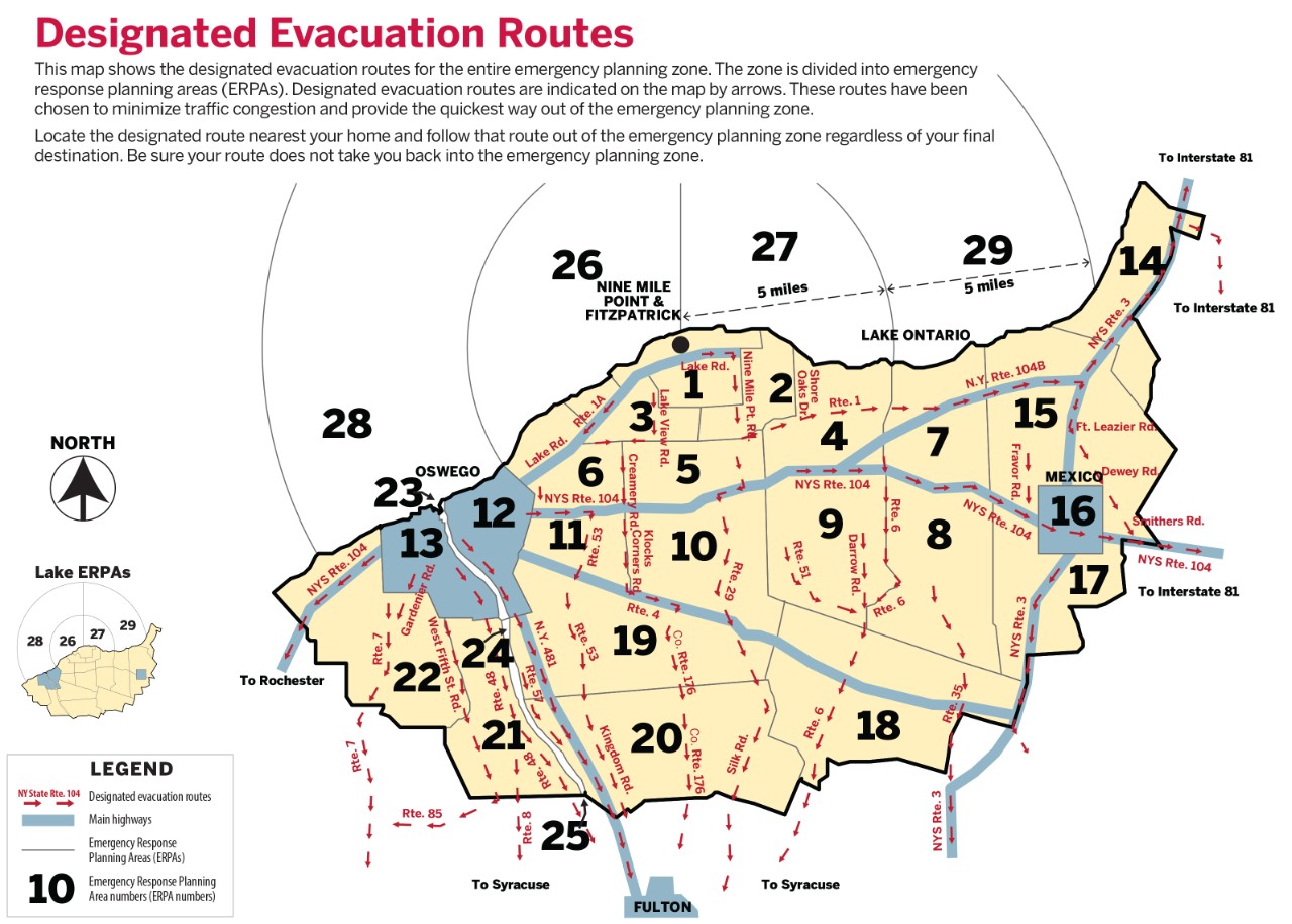 Nine Mile Point Evacuation Map