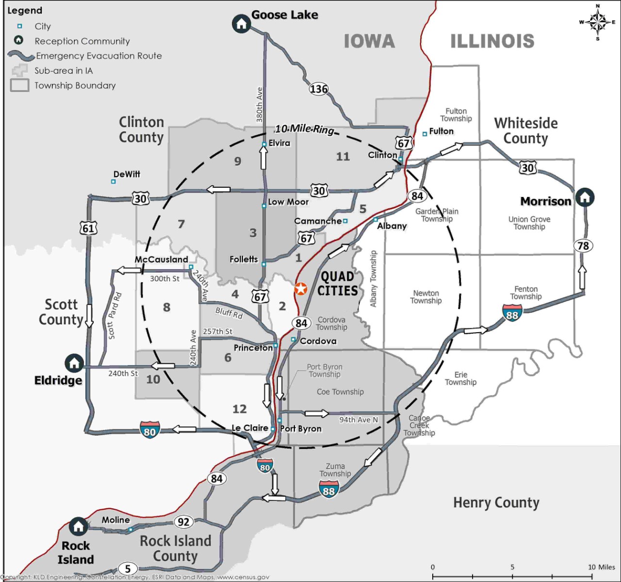QUAD CITIES CLEAN ENERGY CENTER Evacuation Map