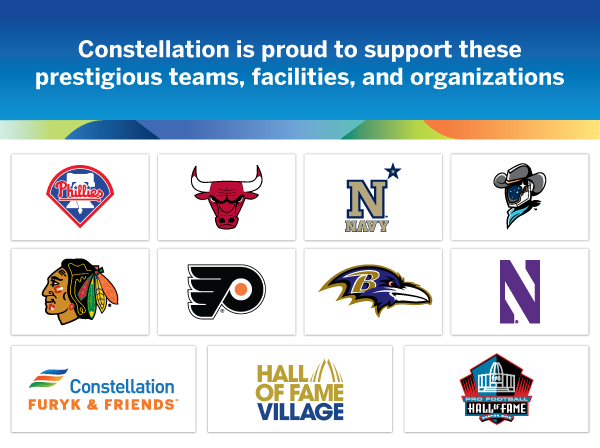 logos of teams to which Constellation provides support