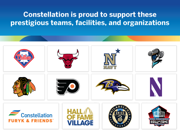 logos of teams to which Constellation provides support